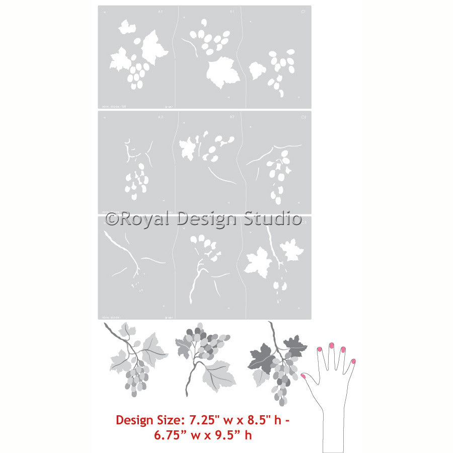 Stencils | Grape Clusters Fruit Stencil Wall Art 