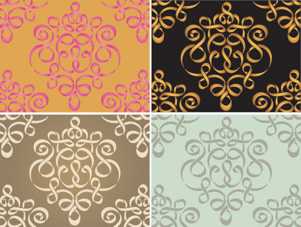 Allover Damask Ribbon Wall Stencils for Painting with Chalk Paint - Royal Design Studio