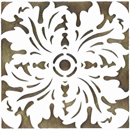 Classic Reverse Acanthus Corner Tile Wall Stencils Patterns