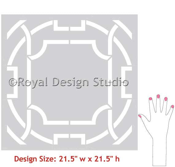 Modern Home Decor with Geometric Shapes and Clean Lines - Contempo Trellis Wall Stencils for Painting - Royal Design Studio