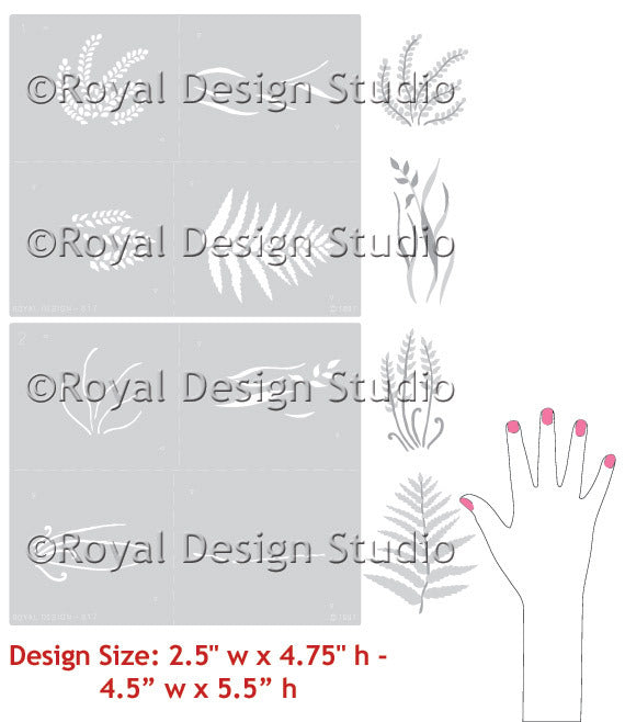 Baby Ferns Furniture Stencils for Painting Dressers and Cabinets