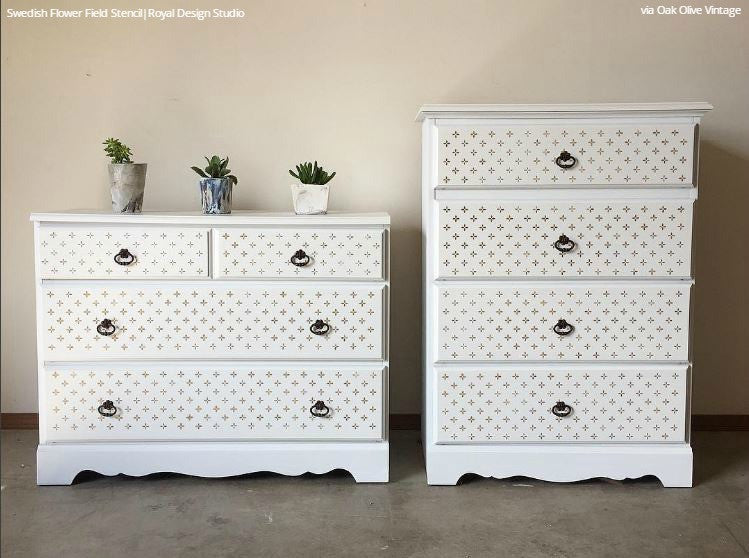 Swedish Design Simple Decor Vintage Furniture Stencils - Royal Design Studio