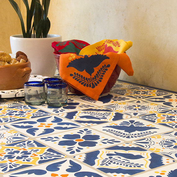 DIY Mexican Talavera Tile Furniture Stencils - Royal Design Studio