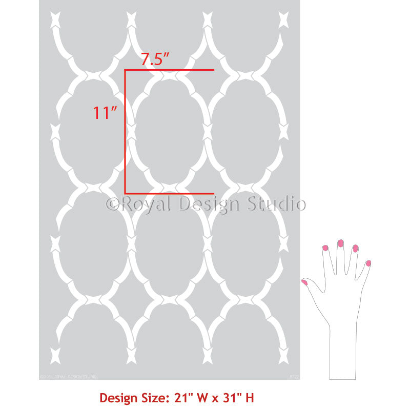 Trellis Wallpaper Pattern Modern Geometric Wall Stencils for Painting - Royal Design Studio