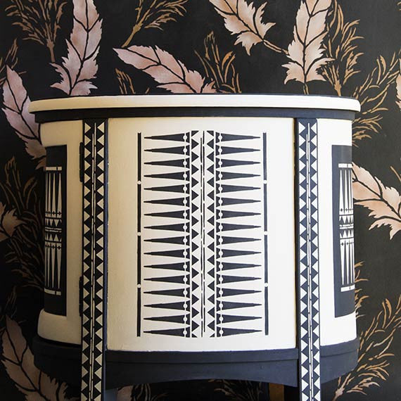 African and Tribal Pattern for Painted Furniture Stencils - Royal Design Studio