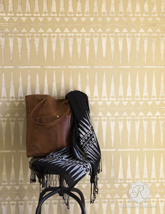African and Tribal Wall Stencils for Painted Accent Walls - Royal Design Studio