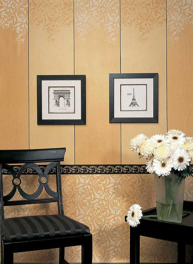 Painting Walls and Furntiure with Leaf Vine Pattern - Interlacing Leaves Allover Wall Stencils - Royal Design Studio