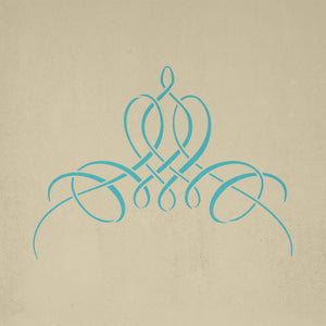 French calligraphy motif stencil