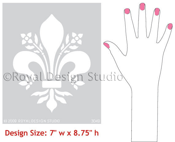 Classic Fleur de Lis French Design Wall Stencils - Royal Design Studio