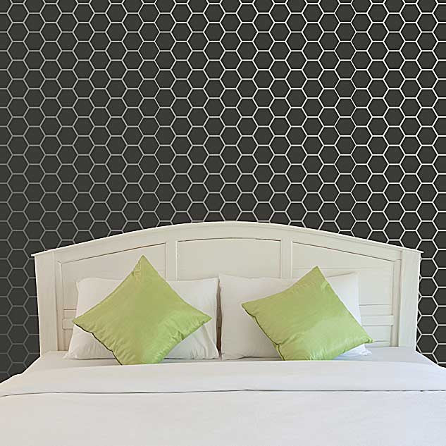 geometric modern wall painting stencil bee honeycomb pattern - Royal Design Studio