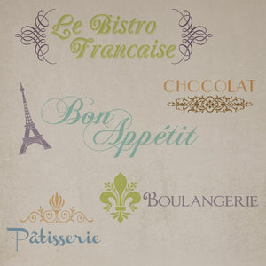 Stencils for french words and designs