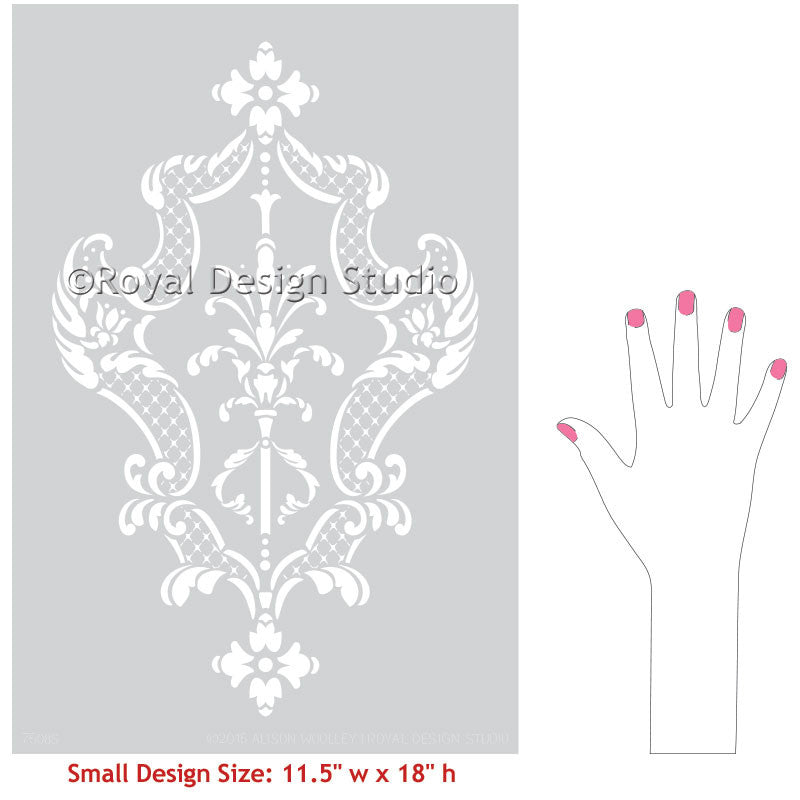 Traditional Florence, Italy style for DIY decorating - Villa Damask Furniture Stencils - Royal Design Studio