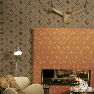 DIY Tribal Decor using African Design Wall Stencils - Trendy Arrow Print Pattern on Walls - Royal Design Studio