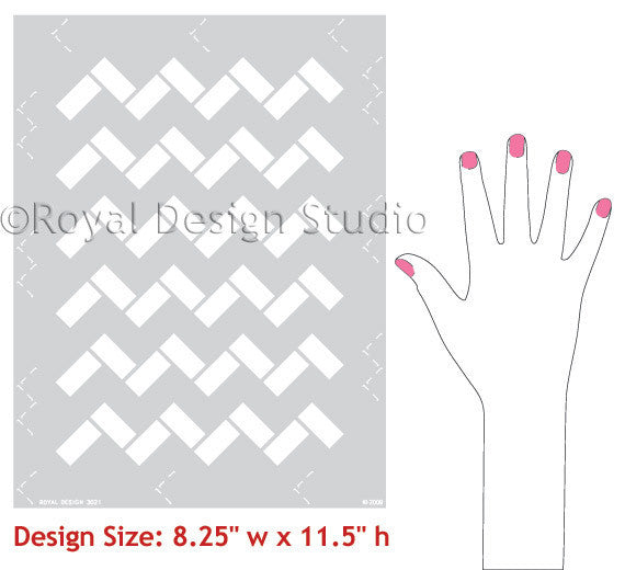 Moroccan Stencils Zig Zag Tiles - Geometric and Exotic Designs by Royal Design Studio